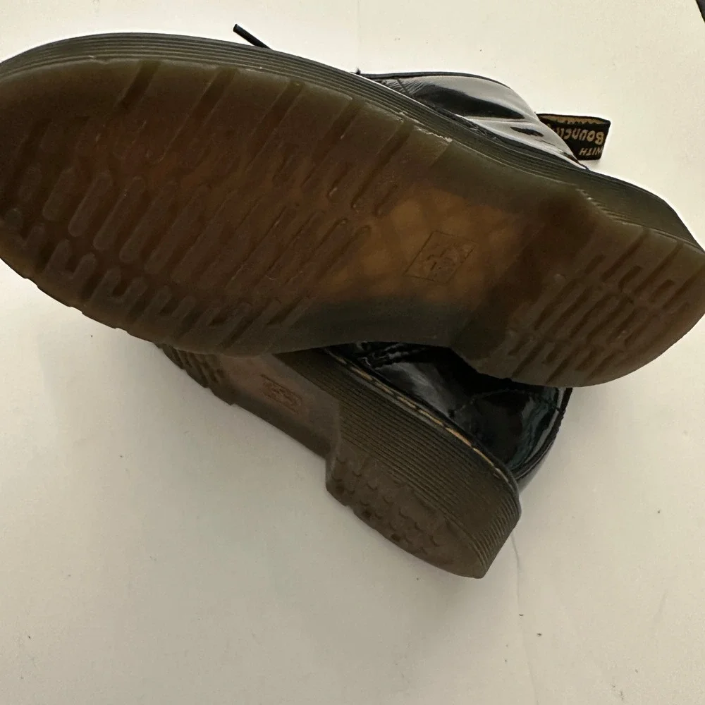 Kids Dr Martens 1460 Patent Leather Combat Boots Side Zip Black Size UK 13 US 1